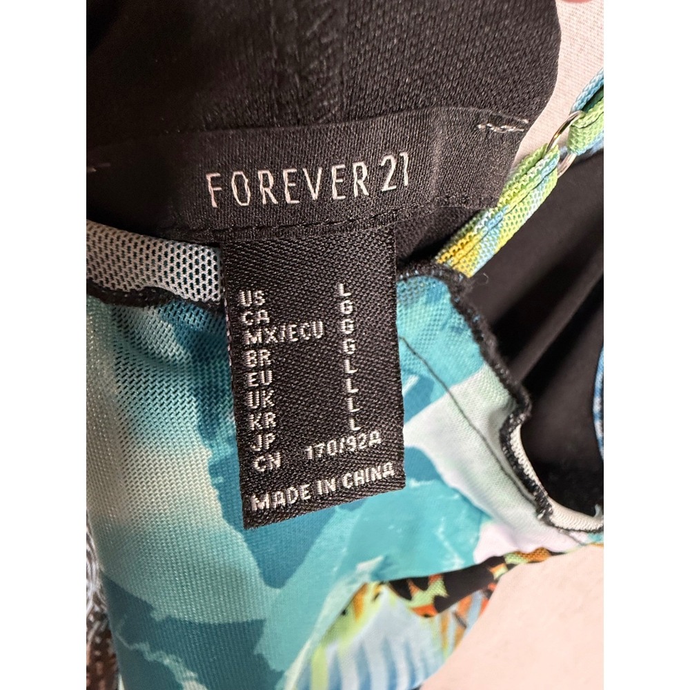 Forever 21 Mini Dress Women L Colorful Y2K Mesh Patchwork Abstract Cybercore - Picture 5 of 8
